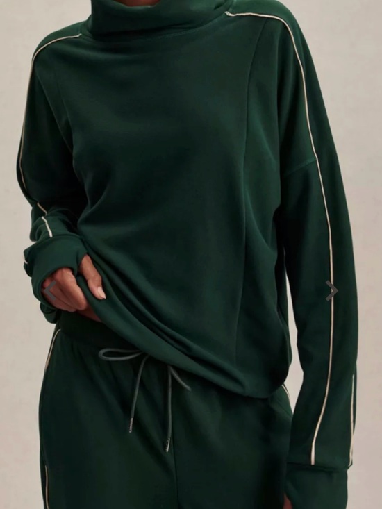 Varley Tops - Varley Ariana High Neck Midlayer Pullover Forest Green XS